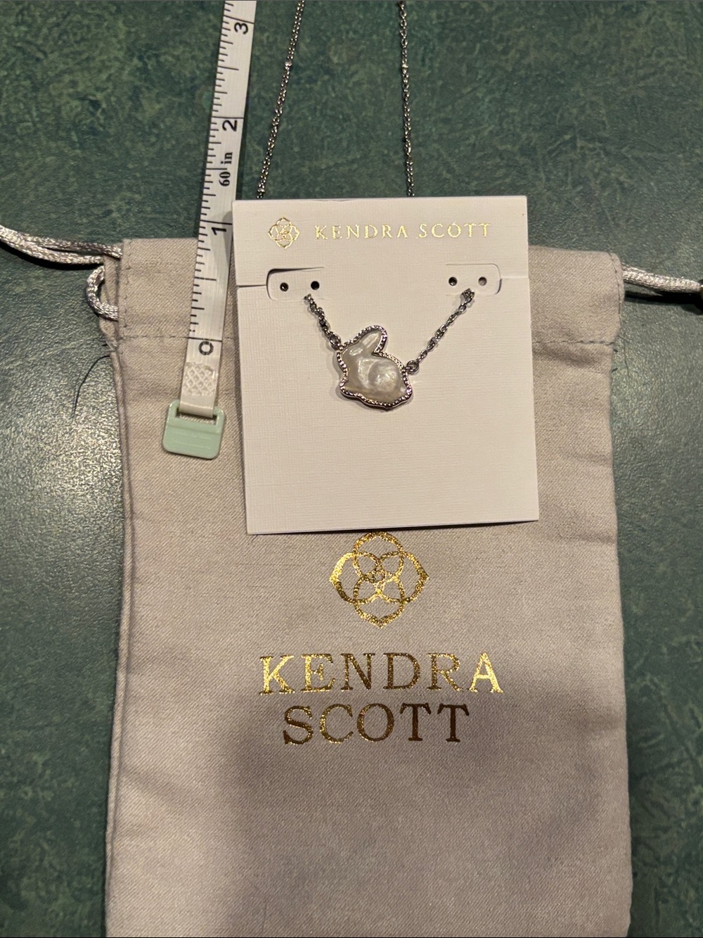 Brand new Kendra Scott, silver plated bunny necklace